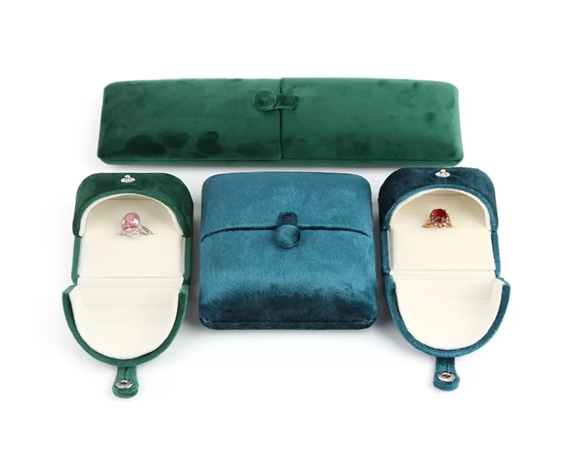 engagement ring box for couple, blue velvet jewelry box, blue velvet necklace box, jewelry case retail