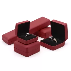Premium Red Leather Jewelry Box with Metal Core (Wholesale Series 029-A)