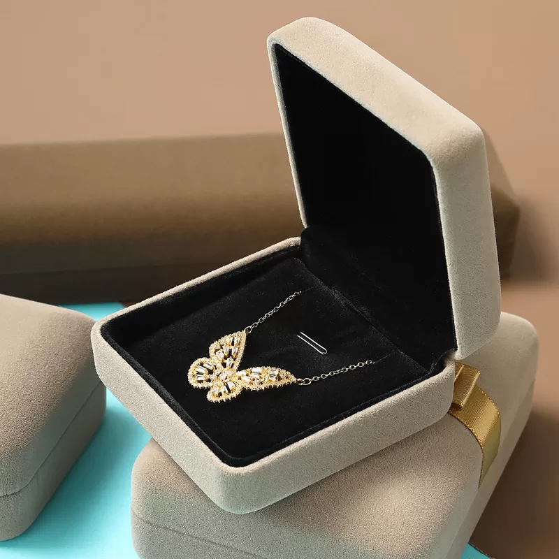 Velvet jewelry box with bow,box ring size,valentine gift box,plain trinket box