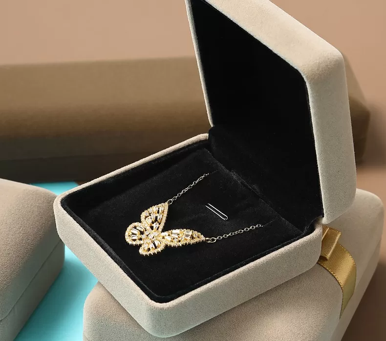 Velvet jewelry box with bow,box ring size,valentine gift box,plain trinket box