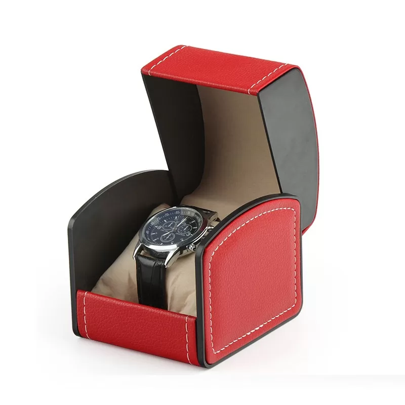 mens watch holder jewellery boxes,brown leather watch case, custom watch box packaging,