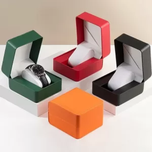 Stitched PU Leather Watch Box with Rounded Corners (Wholesale)