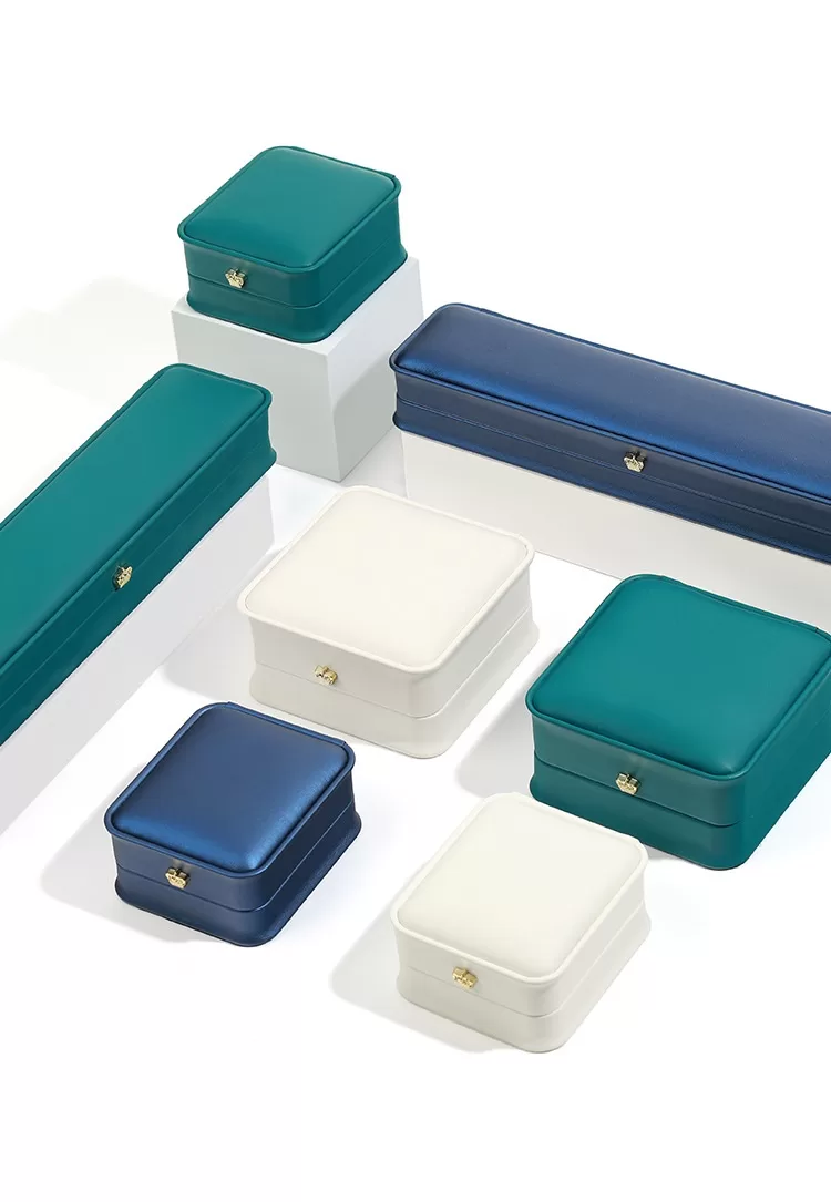 Close up of Gold Metal Crown Label on Leather Jewelry Box