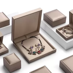 Open view of cream velvet interior bangle box