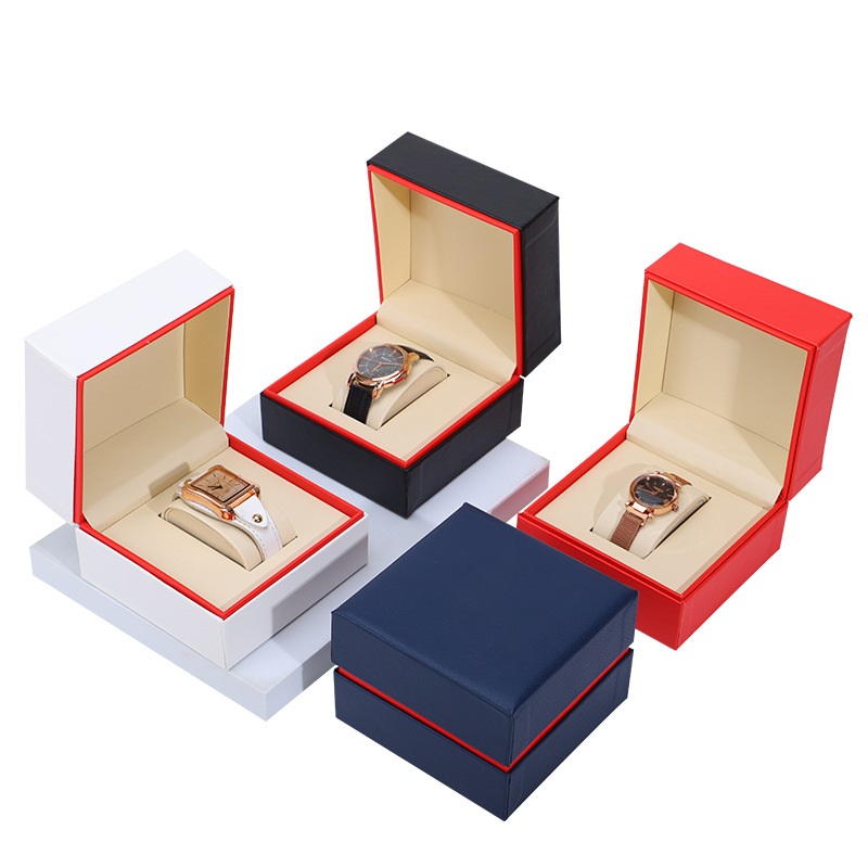 white leather watch box, personal creations watch box, personalized watch holder box .