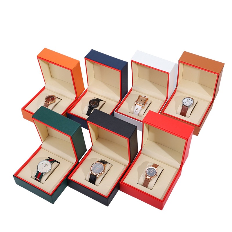 white leather watch box, personal creations watch box, personalized watch holder box .