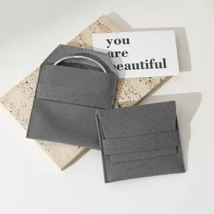 Microfiber Tuck-in Jewelry Pouch Wholesale | Strap Closure | Series 01-D