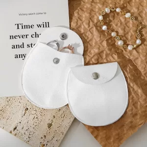 Microfiber Snap Jewelry Pouch Wholesale | Oval Shape Series 01-B