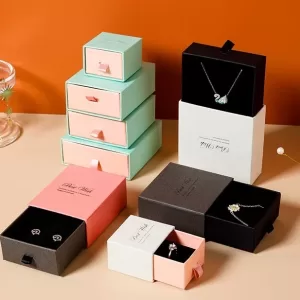 Cardboard Slide Ring Box Wholesale | Two-Tone Drawer Jewelry Packaging
