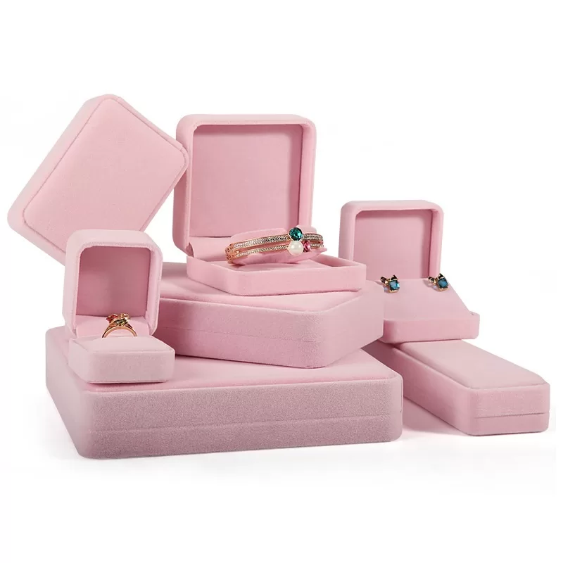 vintage velvet jewellery box, velvet necklace and earring box, wedding ring with box, jewel case packaging