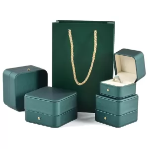 Minimalist Rounded Corner PU Leather Jewelry Box with Gold Snap Button (Wholesale Factory Direct)