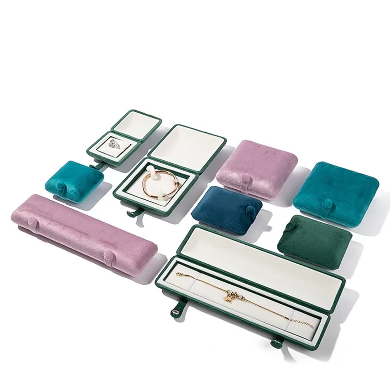 Close up of premium plush velvet texture on shell box