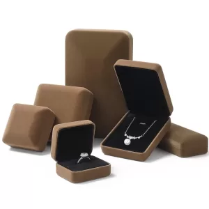 Premium Silver Velvet Jewelry Box with Metal Core