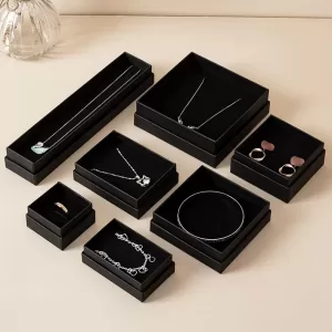 Matte Black Cardboard Jewelry Box Wholesale | Premium All-Black Gift Packaging