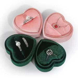Heart Shaped Velvet Jewelry Box Wholesale | Romantic Proposal Series 096