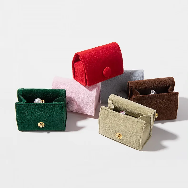 Small travel jewelry organizer bag in beaded velvet fabric