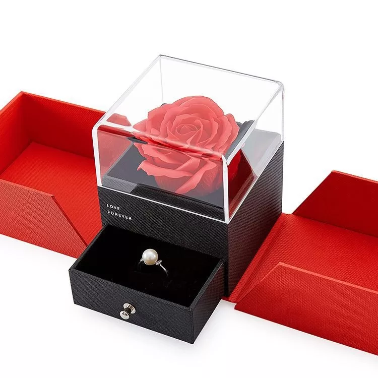 the flower box,faux flower box,acrylic rose box,acrylic roses