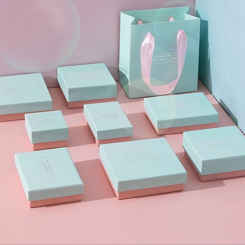 Large square jewelry set box for necklace and earrings