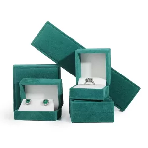 Classic Square Beaded Velvet Jewelry Box Wholesale (Minimalist Series 115)