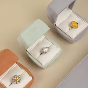 Luxury Curved Velvet Jewelry Box Wholesale | Thick-Edge Series