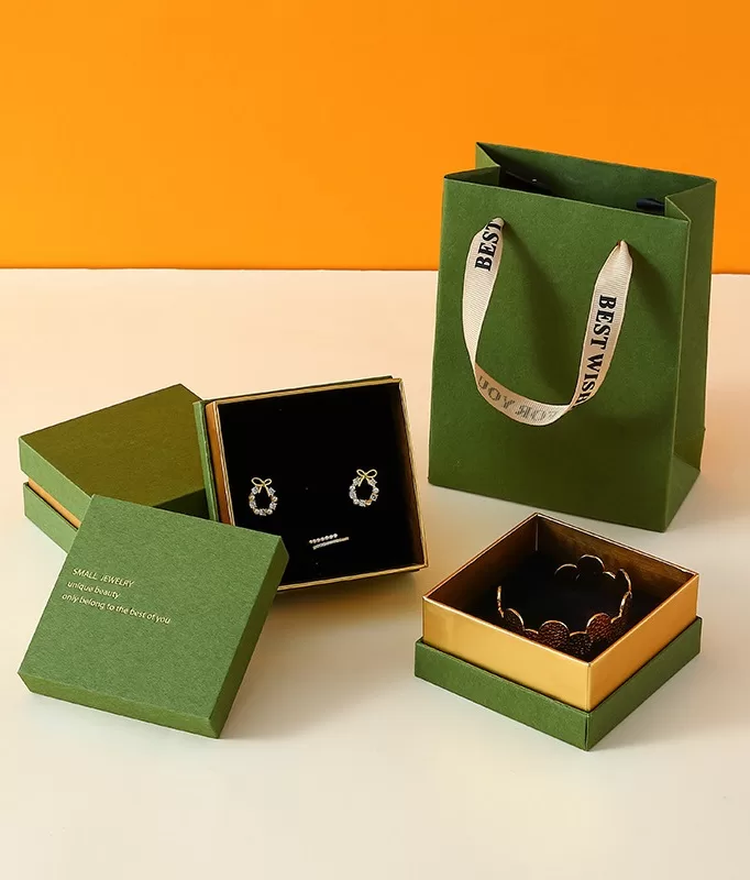 Eco-Friendly jewelry paper boxes,green cardboard jewelry box,paper small earring boxes,affordable paper pendant boxes