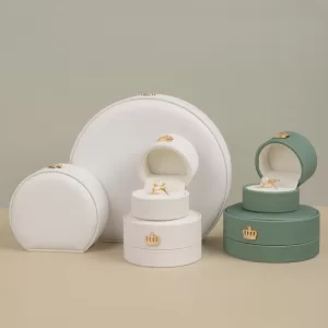 Luxury Semi-Circular Crown Leather Jewelry Box Wholesale - Series 013-B