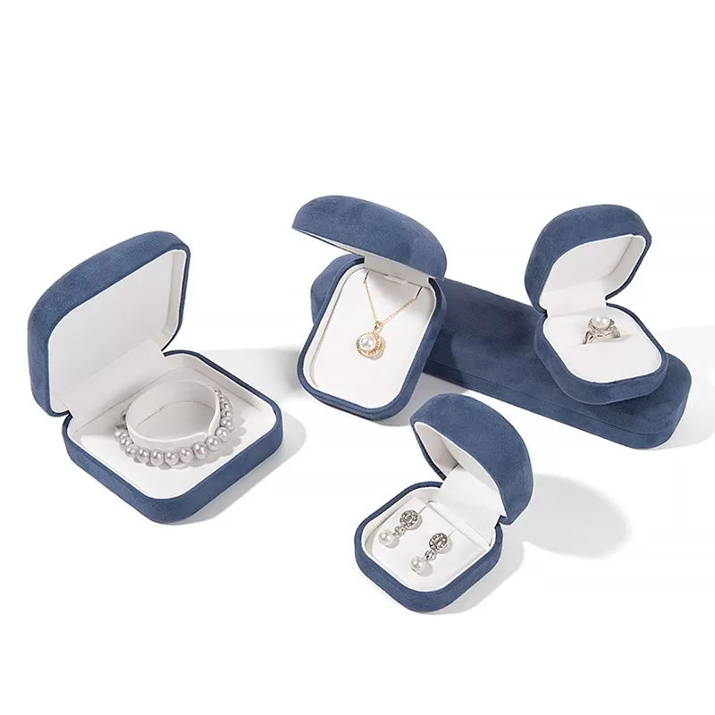 designer microfiber jewel box with unique pattern,elegant microfiber bangle box for gift giving,affordable microfiber ring box,high-quality microfiber material jewelry box