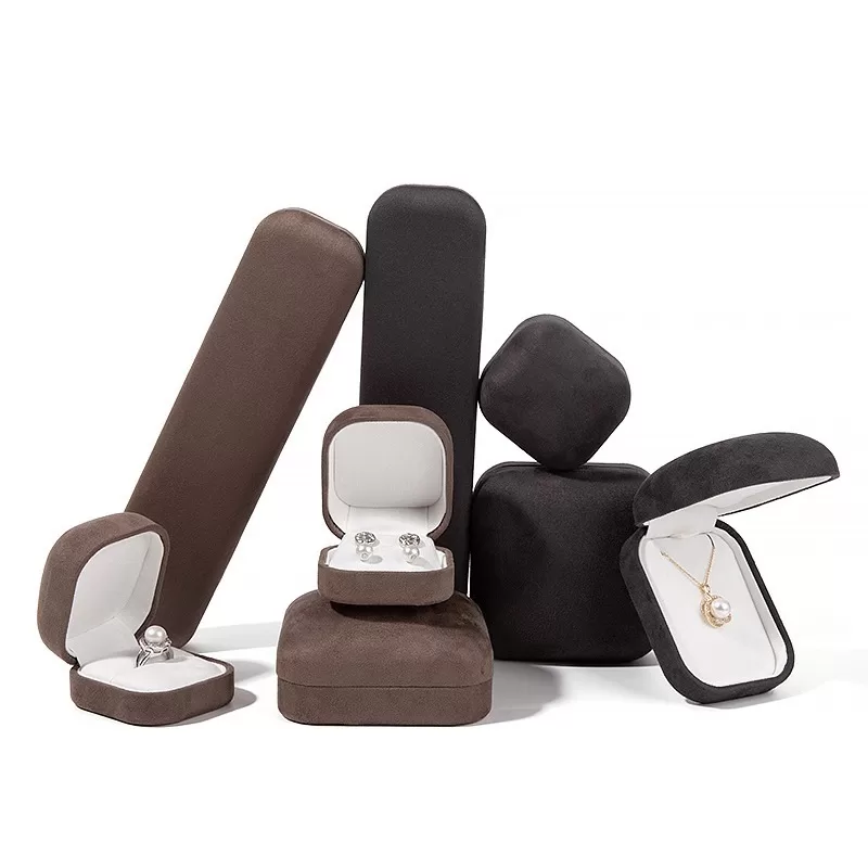 designer microfiber jewel box with unique pattern,elegant microfiber bangle box for gift giving,affordable microfiber ring box,high-quality microfiber material jewelry box