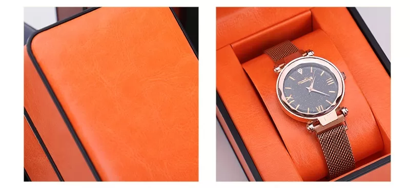 Texture detail of faux cowhide material on custom watch box