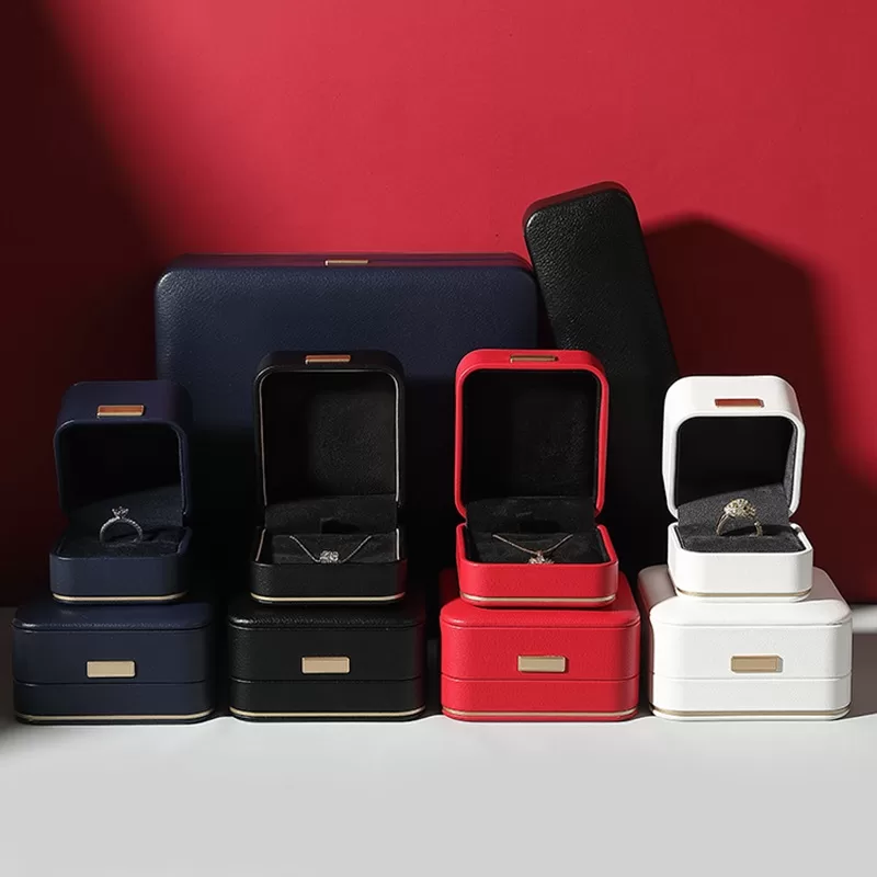 cruelty-free faux leather jewelry organizer,luxury faux leather jewelry box for wedding gifts, soft synthetic leather jewelry box with velvet lining,affordable faux leather jewelry box wholesale