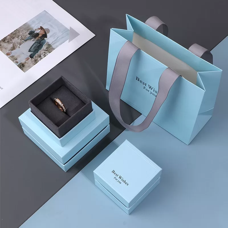 Close-up of metallic textured specialty paper on handmade jewelry box