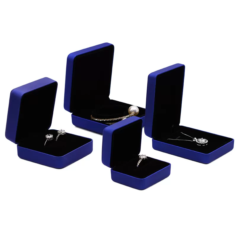 Wholesale royal blue PU leather pendant box for silver jewelry