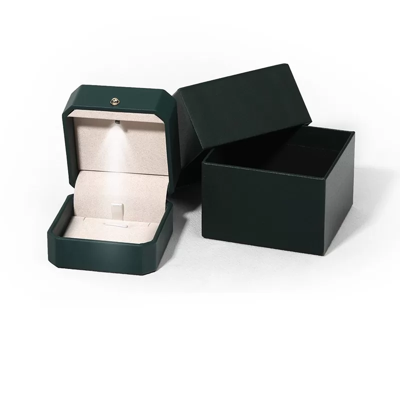 light box for jewelry,octagonaljewelry box with LED,engagement ring box with light,led ring box