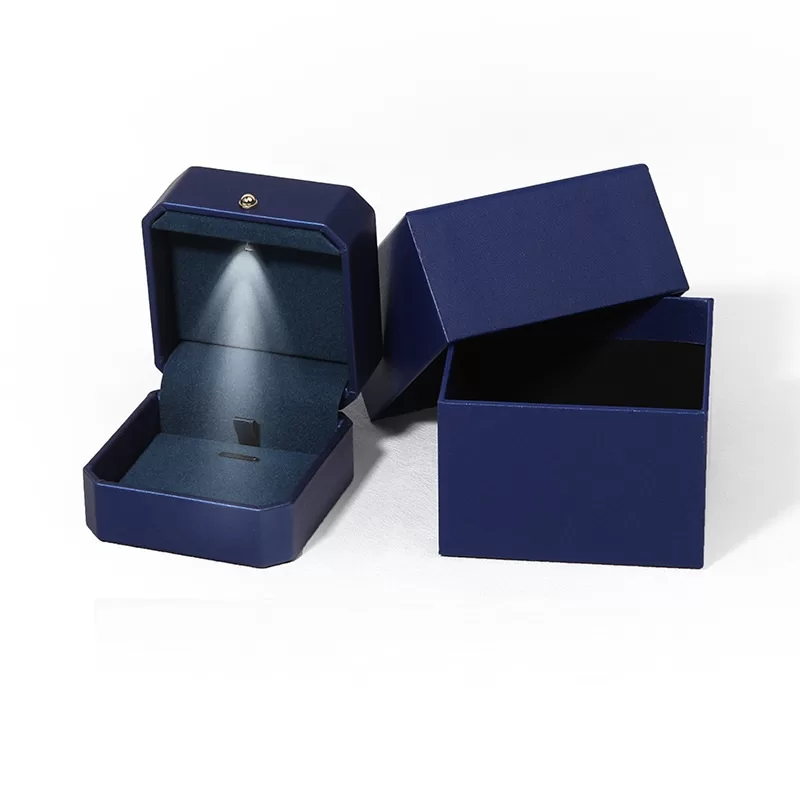 light box for jewelry,octagonaljewelry box with LED,engagement ring box with light,led ring box