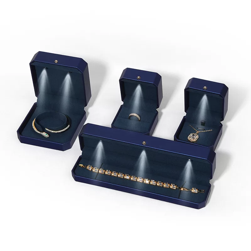 light box for jewelry,octagonaljewelry box with LED,engagement ring box with light,led ring box