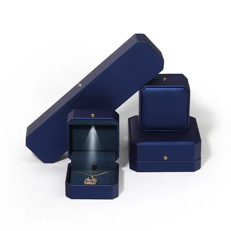 light box for jewelry,octagonaljewelry box with LED,engagement ring box with light,led ring box