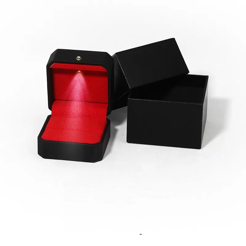 light box for jewelry,octagonaljewelry box with LED,engagement ring box with light,led ring box
