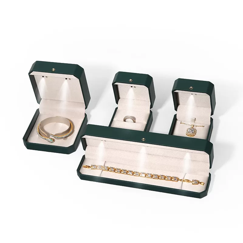 light box for jewelry,octagonaljewelry box with LED,engagement ring box with light,led ring box