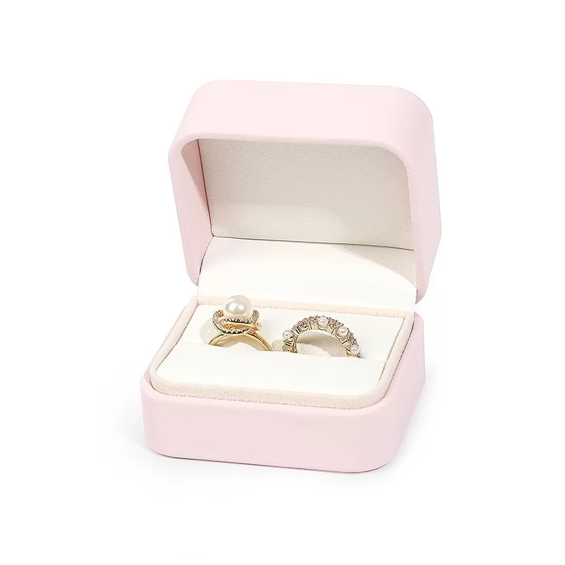 rounded corner leather jewelry box,leather round edge jewelry storage box,luxury round-edged leather jewelry box,eco-friendly round edge vegan rounded leather