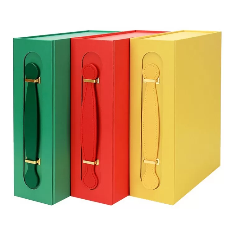 luxury paper foldable box with handle,box with magnetic closure and handle,small handheld gift box for jewelry