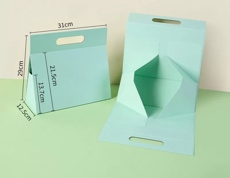 Foldable triangular cardboard box,Flat pack triangular paper box,Triangular shaped folding gift box