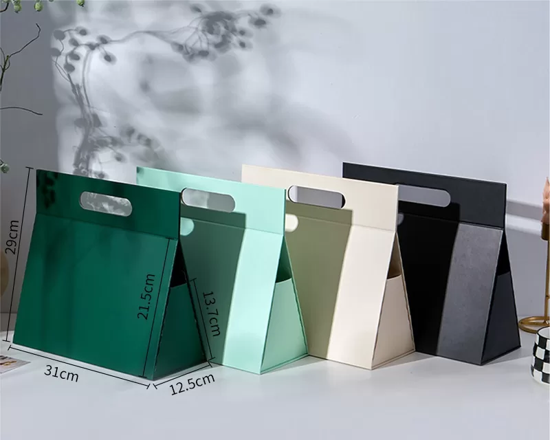 Foldable triangular cardboard box,Flat pack triangular paper box,Triangular shaped folding gift box