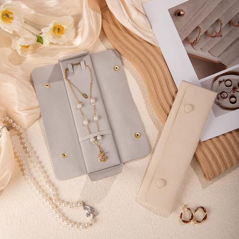 Microfiber jewelry travel case,Microsuede earring organizer,Microfiber necklace organizer case,Soft microfiber jewelry pouch