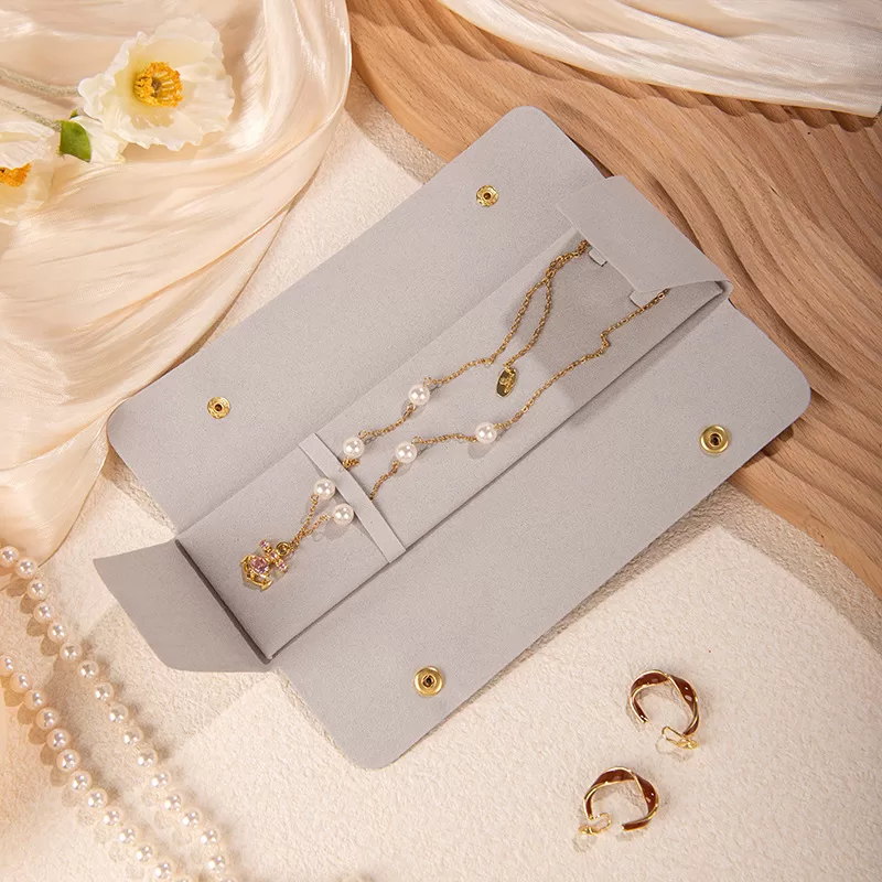 Microfiber jewelry travel case,Microsuede earring organizer,Microfiber necklace organizer case,Soft microfiber jewelry pouch