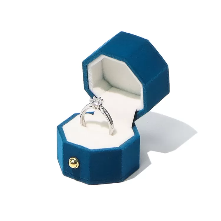 premium velvet hexagon ring boxes