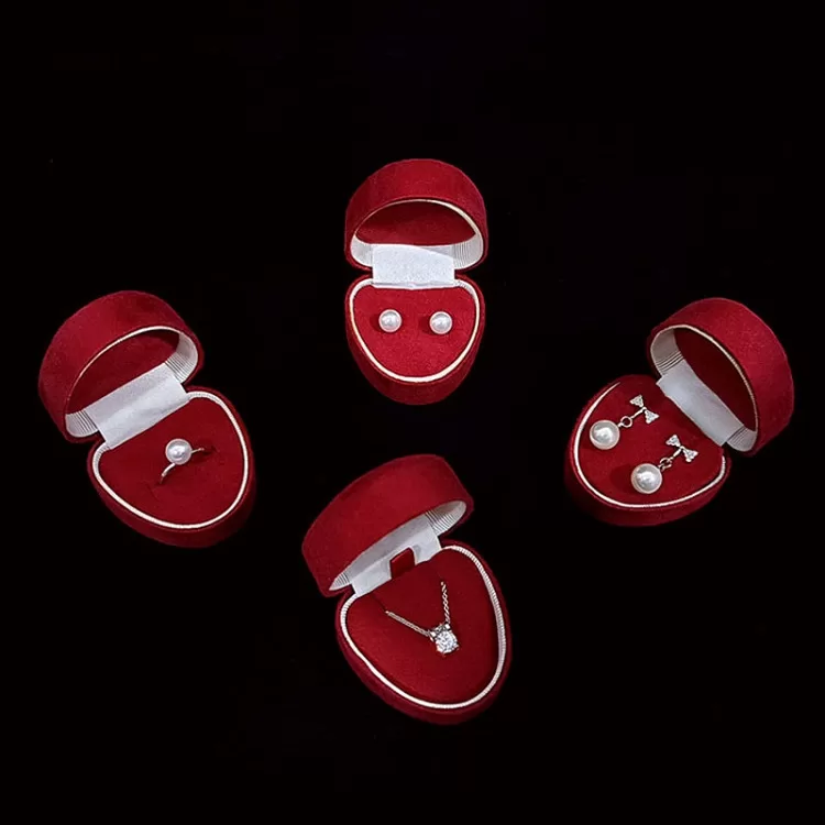 Open view of microfiber suede jewelry box showing soft interior insert