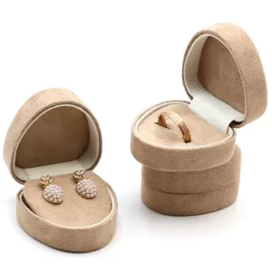Luxury Heart-Shaped Microfiber Suede Jewelry Box Wholesale