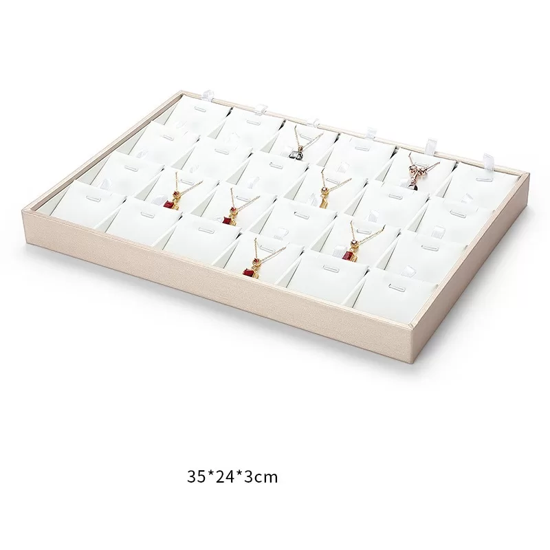 Black PU Leather Jewelry Tray with Fabric Insert,Black Faux Leather Ring Display Tray with Slots,Multi-compartment Black PU Leather Jewelry Tray,Bulk Black PU Leather Ring Display Trays for Jewelers