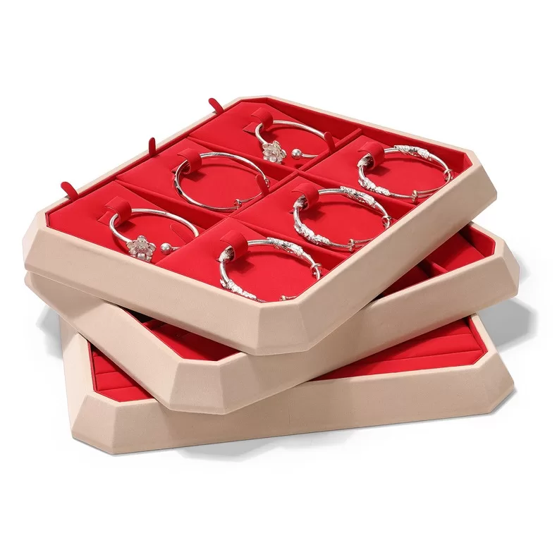 PU Leather Earring and Necklace Display Tray,PU Leather Display Tray for Trade Shows,Customizable PU Leather Jewelry Tray Wholesale,OEM Faux Leather Jewelry Display Tray Supplier