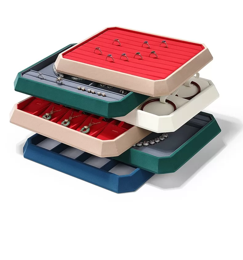 PU Leather Earring and Necklace Display Tray,PU Leather Display Tray for Trade Shows,Customizable PU Leather Jewelry Tray Wholesale,OEM Faux Leather Jewelry Display Tray Supplier